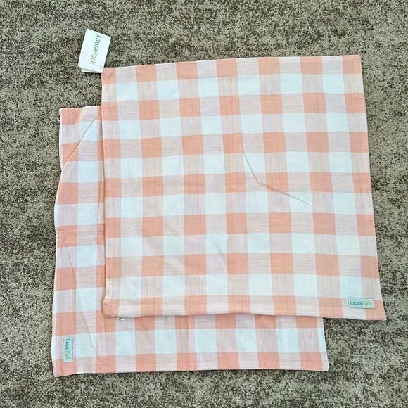Laura Park Gingham Throw Pillow Covers 22”x22” - Picture 1 of 6